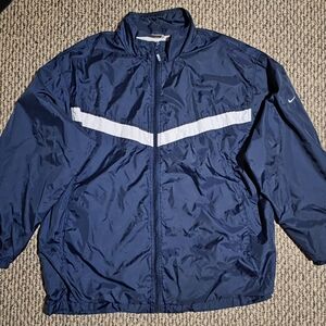 Vintage Y2k Nike Men's Navy and White Jacket